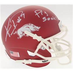 Knile Davis Signed Arkansas Razorbacks Matte Red Mini Helmet Inscribed "Pig Sooie!" (Radtke COA)