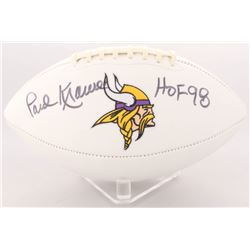 Paul Krause Signed Vikings Logo Football Inscribed "HOF 98" (JSA COA)