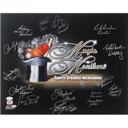 Magic Monikers 16x20 Photo Signed by (15) With Dwight Gooden, Darryl Dawkins, Howard Johnson, Rick A