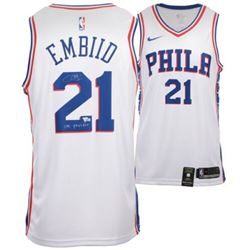 Joel Embiid Signed Philadelphia 76ers Nike Jersey inscribed "The Process" (Fanatics Hologram)