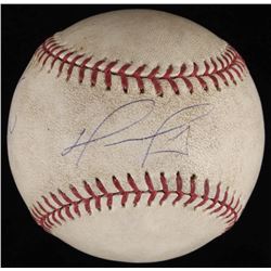 David Ortiz Signed Game-Used OML Baseball Inscribed "3 Hit 1 Run" (Steiner LOA  MLB Hologram)
