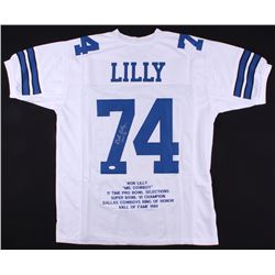 Bob Lilly Signed Career Highlight Stat Jersey Inscribed "HOF '80" (JSA COA)
