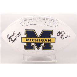Jourdan Lewis Signed Michigan Wolverines Logo Football Inscribed "Go Blue" (JSA COA)