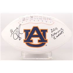 Gene Chizik Signed Auburn Tigers Logo Football Inscribed "2010 National Chams" (JSA COA)