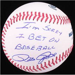 Pete Rose Signed OML Baseball Inscribed "I'M SORRY I BET ON BASEBALL" (Radtke COA)
