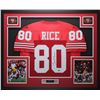 Image 1 : Jerry Rice Signed 35x43 Custom Framed Jersey Display (TriStar Hologram)