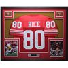 Image 1 : Jerry Rice Signed 35x43 Custom Framed Jersey Display (TriStar Hologram)
