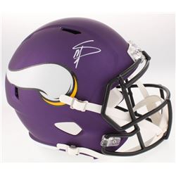 Stefon Diggs Signed Minnesota Vikings Full-Size Custom Matte Purple Speed Helmet (Beckett COA)