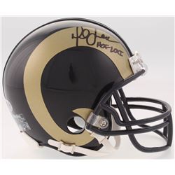 Marshall Faulk Signed St. Louis Rams Mini Helmet Inscribed "HOF 20XI" (Beckett COA)
