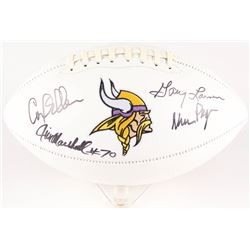 Minnesota Vikings "Purple People Eaters" Logo Football Signed by (4) with Alan Page, Gary Larsen, Ca