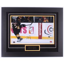 David Krejci Signed Bruins 20.5x25.5 Custom Framed Photo Display (Krejci Hologram)