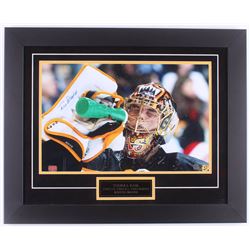 Tuukka Rask Signed Bruins 20x25 Custom Framed Photo Display (Rask Hologram)