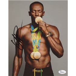 Usain Bolt Signed Team Jamaica 8x10 Photo (JSA COA)