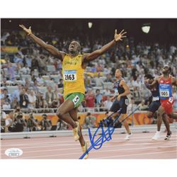 Usain Bolt Signed Team Jamaica 8x10 Photo (JSA COA)