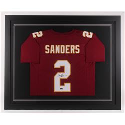 Deion Sanders Signed 35.5x43.5 Custom Framed Jersey (Radtke COA)