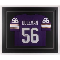 Chris Doleman Signed 35.5x43.5 Custom Framed Jersey Inscribed "HOF 12" (Radtke COA)