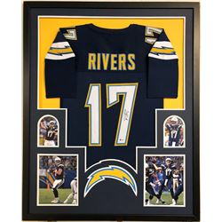 Philip Rivers Signed 35x43 Custom Framed Jersey (Beckett COA)
