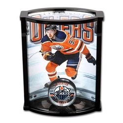 Connor McDavid Signed Edmonton Oilers Acrylic Puck with Custom Acrylic Curve Display Case (UDA COA)