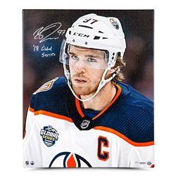 Connor McDavid Signed Edmonton Oilers 20x24 Limited Edition Photo on Canvas Inscribed "18 Global Ser