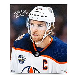 Connor McDavid Signed Edmonton Oilers "Looking On" 20x24 Photo on Canvas (UDA COA)