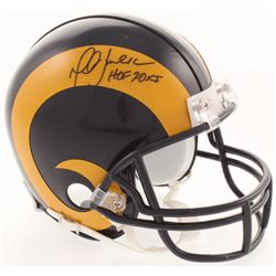 Marshall Faulk Signed St. Louis Rams Throwback Mini Helmet Inscribed "HOF 20XI" (JSA COA)