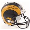Image 1 : Marshall Faulk Signed St. Louis Rams Throwback Mini Helmet Inscribed "HOF 20XI" (JSA COA)