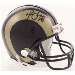 Marshall Faulk Signed St. Louis Rams Throwback Mini Helmet (JSA COA)