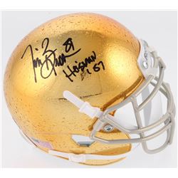 Tim Brown Signed Notre Dame Fighting Irish Mini Helmet Inscribed "Heisman '87" (Radtke COA)