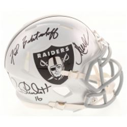 Marcus Allen, Fred Biletnikoff  Jim Plunkett Signed Oakland Raiders Speed Mini Helmet (Radtke COA)