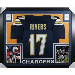 Philip Rivers Signed 35x43 Custom Framed Jersey (Beckett COA)