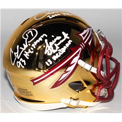 Chris Weinke, Charlie Ward,  Jameis Winston Signed Florida State Seminoles Chrome Speed Mini Helmet 