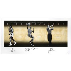 Muhammad Ali, Michael Jordan  Tiger Woods Signed "Legends of Sport" 25x49 Limited Edition Photo (UDA