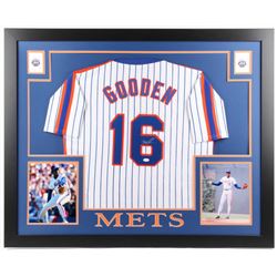 Dwight "Doc" Gooden Signed 35x43 Custom Framed Jersey (JSA COA)