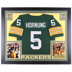 Paul Hornung Signed 35x43 Custom Framed Jersey (JSA COA)