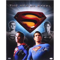 Dean Cain  Brandon Routh Signed Superman "The Men of Steel" 16x20 Photo (JSA COA)