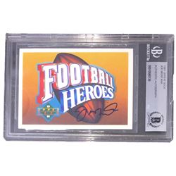 Joe Montana Signed 1991 Upper Deck Football Heros (BGS Encapsulated)