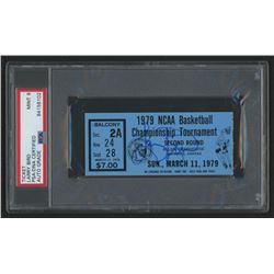 Larry Bird Signed 1979 NCAA Basketball Tournament Second Round Ticket Stub (PSA Encapsulated)