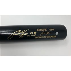 Christian Yelich Signed Louisville Slugger Player Model S318 Baseball Bat Inscribed "2018 NL MVP" (S