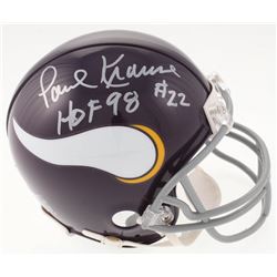Paul Krause Signed Minnesota Vikings Mini Helmet Inscribed "HOF 98" (JSA COA)