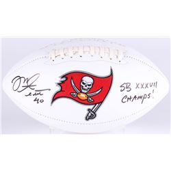 Mike Alstott Signed Tampa Bay Buccaneers Logo Football Inscribed "SB XXXVII Champs!" (JSA COA)