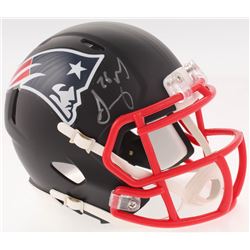 Sony Michel Signed New England Patriots Matte Black Mini Speed Helmet (Beckett COA)