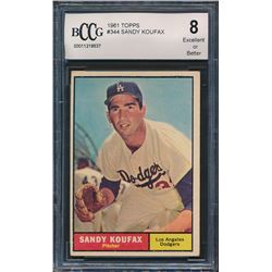 1961 Topps #344 Sandy Koufax (BCCG 8)