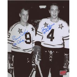 Gordie Howe  Jean Beliveau Signed NHL All-Star Game 8x10 Photo Inscribed "Mr. Hockey"  "Le Gros Bill