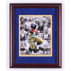 Marshall Faulk Signed St. Louis Rams 12.75x15.75 Custom Framed Photo Display Inscribed "HOF 20XI" (S