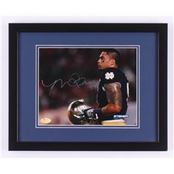 Manti Te'o Signed Notre Dame Fighting Irish 12.25x15.25 Custom Framed Photo Display (Te'o Hologram)