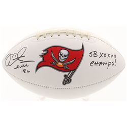 Mike Alstott Signed Tampa Bay Buccaneers Logo Football Inscribed "SB XXXVII Champs!" (JSA COA)