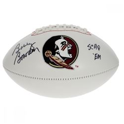 Bobby Bowden Signed Florida State Seminoles Logo Football Inscribed "Scalp Em'" (Sports Collectibles