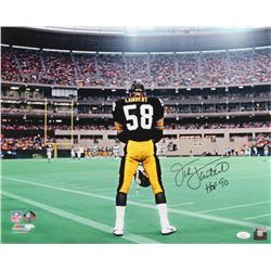 Jack Lambert Signed Pittsburgh Steelers 16x20 Photo Inscribed "HOF '90" (JSA COA)