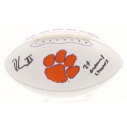 Dexter Lawrence Signed Clemson Tigers Logo Football Inscribed "2x National Champs" (Beckett COA)