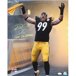 Brett Keisel Signed Pittsburgh Steelers 16x20 Photo Inscribed "Fear Da Beard" (JSA COA)